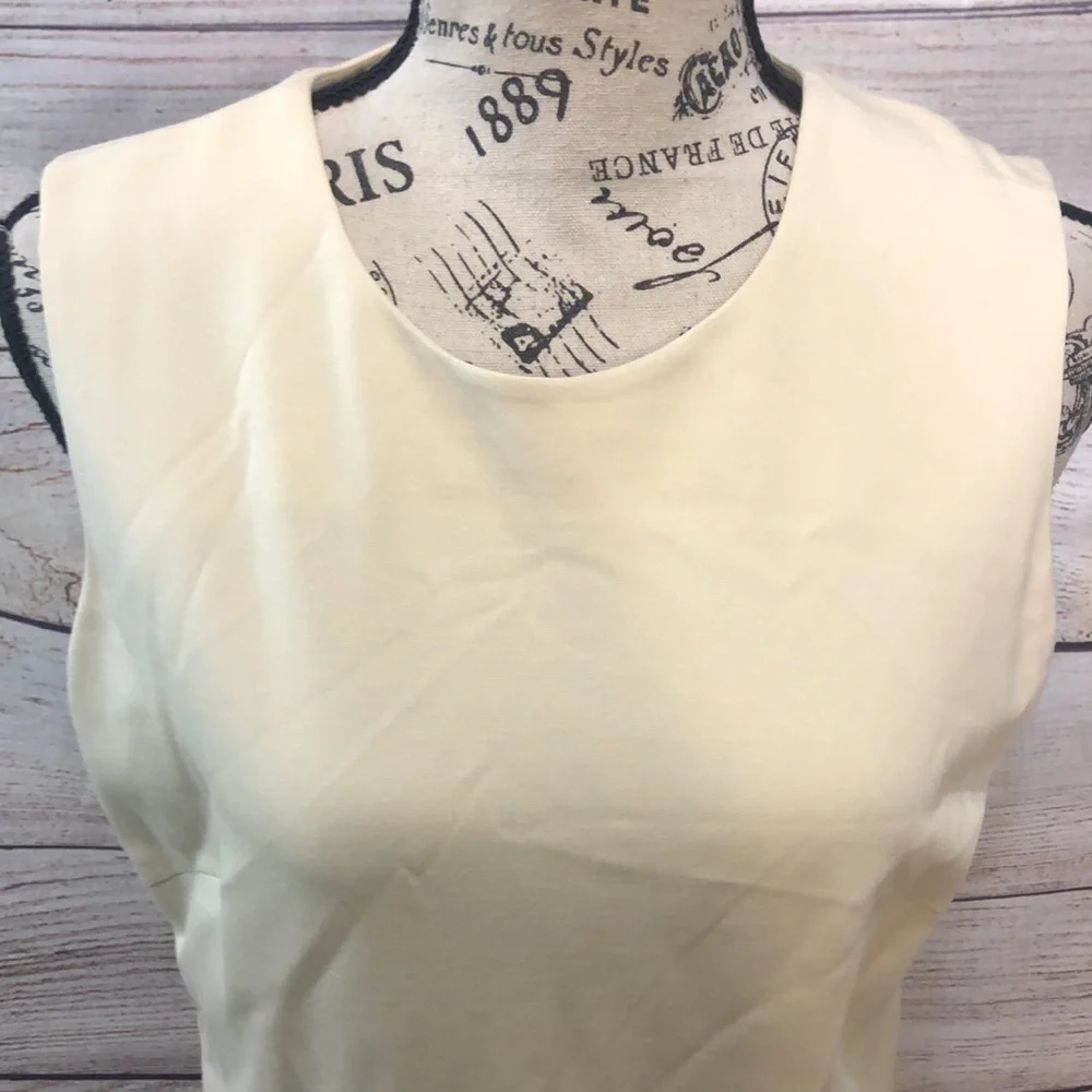 J. McLaughlin Dress Color Block Black & Cream Size Medium Sleeveless